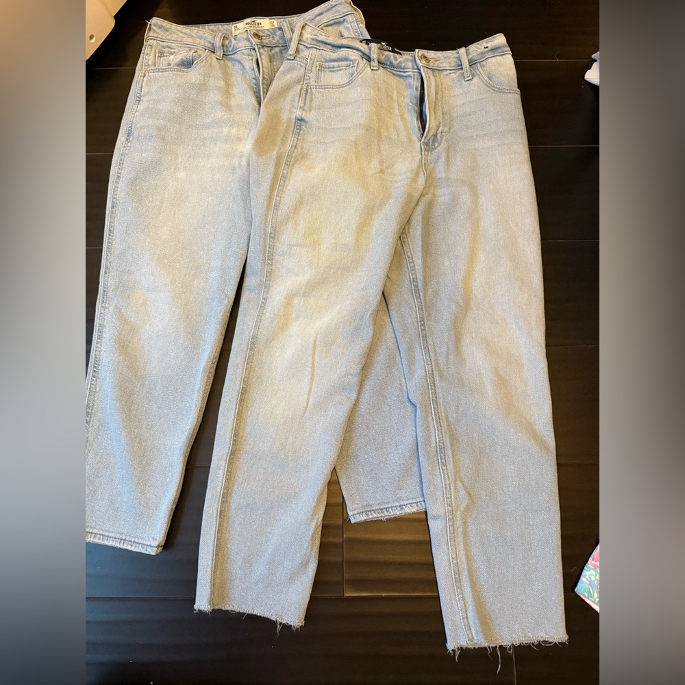 Bundle Lot of 2 hollister mom jeans Light Blue Denim size 5 short